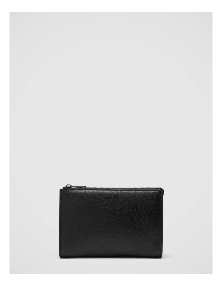 Mimco Classico Zip Medium Pouch In Black Gunmetal 3 Mimco Classico Zip Medium Pouch In Black Gunmetal