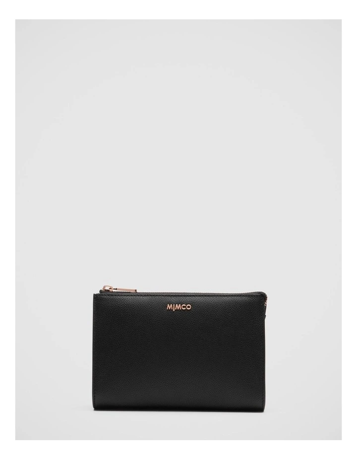 Mimco Classico Zip Medium Pouch In Black Rose Gold 3 Mimco Classico Zip Medium Pouch In Black Rose Gold
