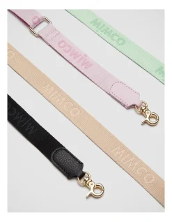 Mimco Tech Webbing Bag Strap In Black Light Gold -Mocha shop 982424170 3 720x928