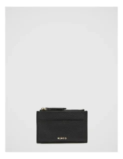 Mimco Classico Duo Card Wallet In Black Light Gold