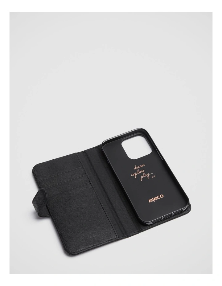 Mimco Hendrix Flip Case For Iphone 13-13 Pro In Black Rose Gold 4 Mimco Hendrix Flip Case For Iphone 13-13 Pro In Black Rose Gold - Image 2