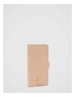 Mimco Hendrix Flip Case For Iphone Se-8-7-6s-6 In Almond