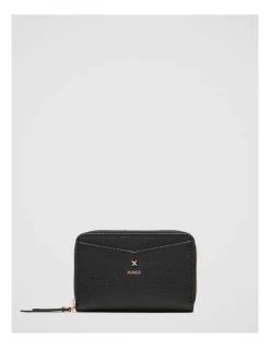 Mimco D-vine Medium Wallet In Black Rose Gold