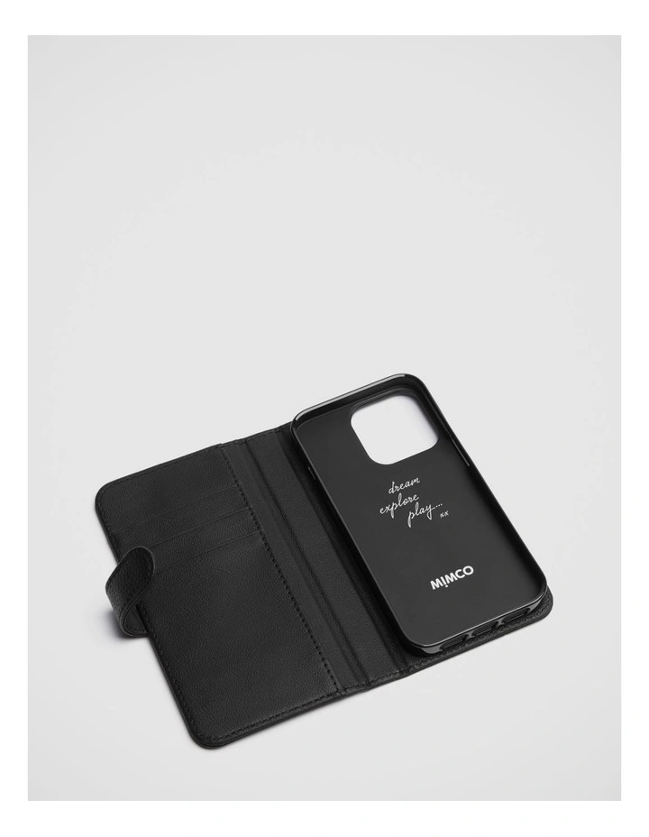 Mimco Hendrix Flip Case For Iphone 13-13 Pro In Black Gunmetal 4 Mimco Hendrix Flip Case For Iphone 13-13 Pro In Black Gunmetal - Image 2