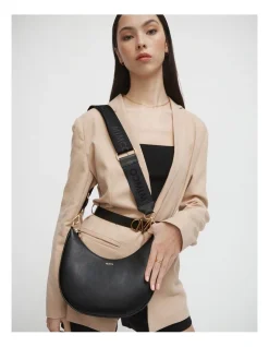 Mimco Classico Crescent Crossbody Bag In Black Light Gold 10 Mimco Classico Crescent Crossbody Bag In Black Light Gold -Mocha shop 982441090 2 720x928
