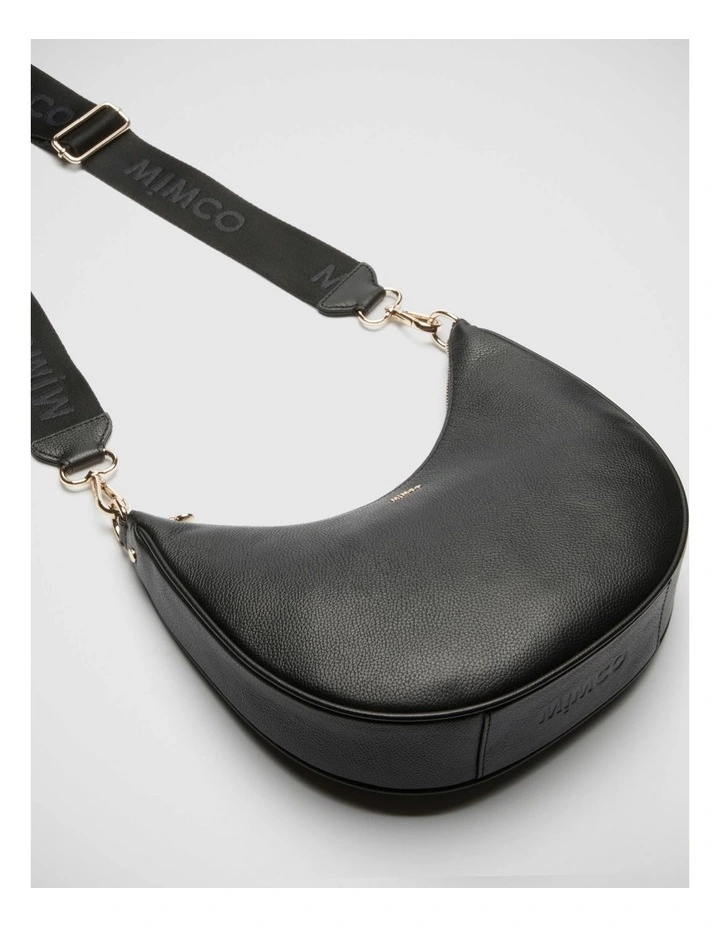 Mimco Classico Crescent Crossbody Bag In Black Light Gold 5 Mimco Classico Crescent Crossbody Bag In Black Light Gold - Image 3
