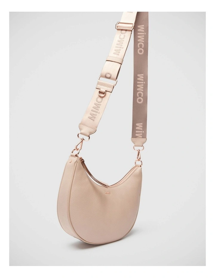 Mimco Classico Crescent Crossbody Bag In Almond 6 Mimco Classico Crescent Crossbody Bag In Almond - Image 4