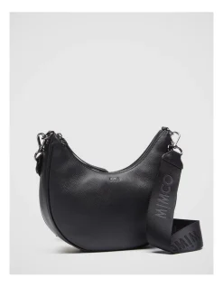 Mimco Classico Crescent Crossbody Bag In Black Gunmetal