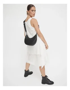 Mimco Classico Crescent Crossbody Bag In Black Gunmetal -Mocha shop 982441450 7 720x928