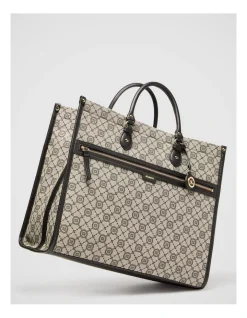 Mimco Mim-gram Tote Bag In Black Light Gold