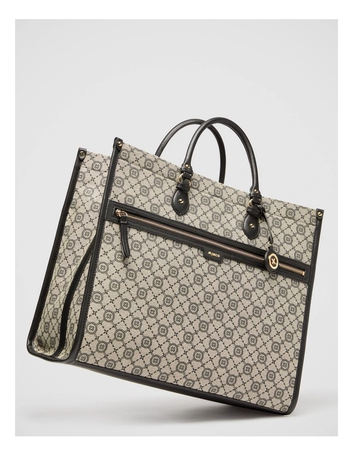 Mimco Mim-gram Tote Bag In Black Light Gold 3 Mimco Mim-gram Tote Bag In Black Light Gold