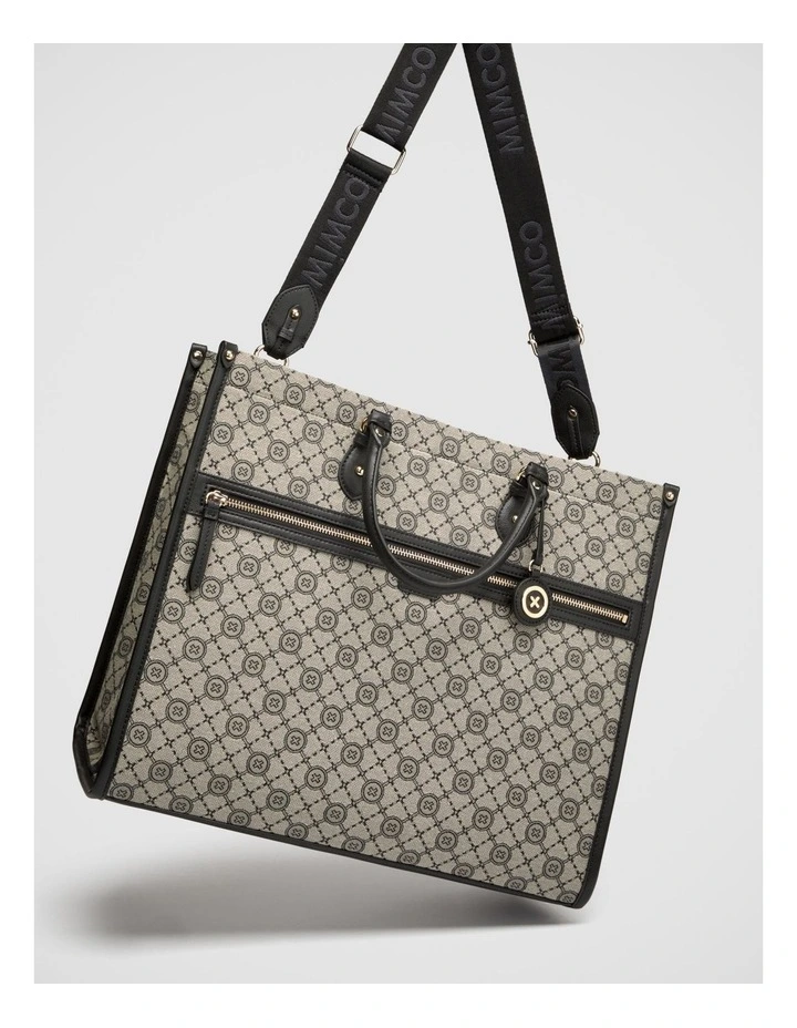 Mimco Mim-gram Tote Bag In Black Light Gold 8 Mimco Mim-gram Tote Bag In Black Light Gold - Image 6