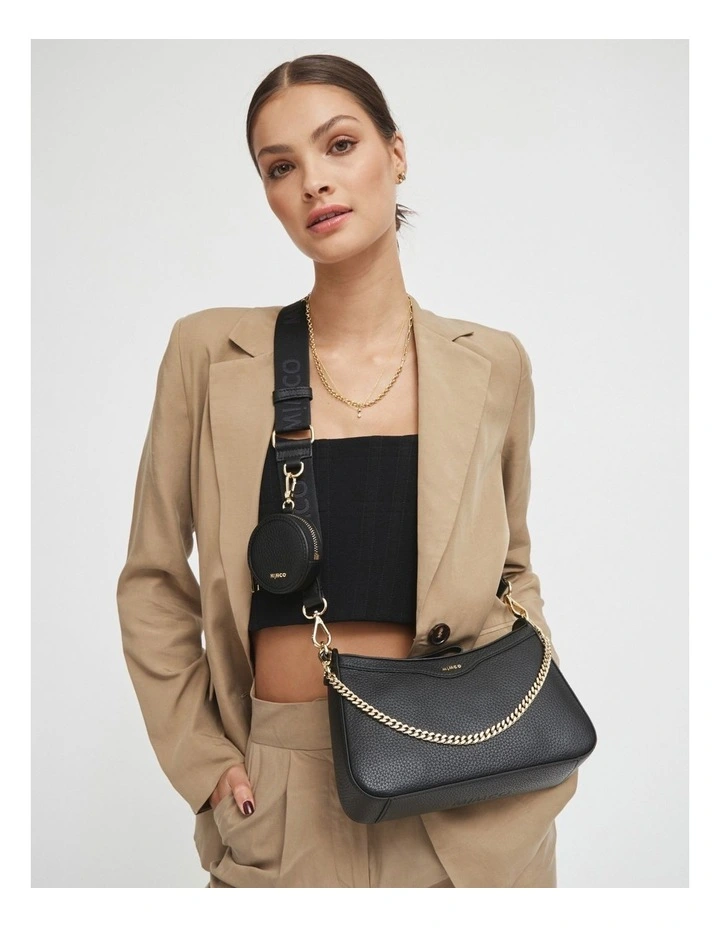 Mimco Jett Crossbody Bag In Black Light Gold 4 Mimco Jett Crossbody Bag In Black Light Gold - Image 2