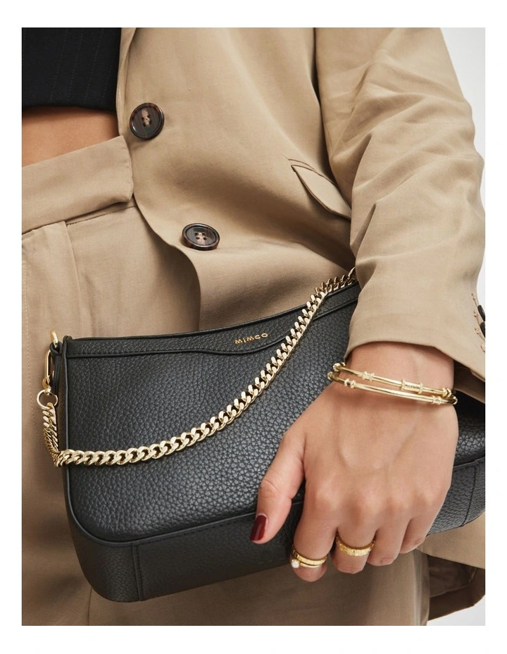 Mimco Jett Crossbody Bag In Black Light Gold 6 Mimco Jett Crossbody Bag In Black Light Gold - Image 4