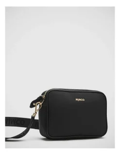 Mimco Flight Camera Crossbody Bag In Black Light Gold