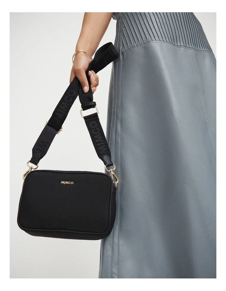 Mimco Flight Camera Crossbody Bag In Black Light Gold 4 Mimco Flight Camera Crossbody Bag In Black Light Gold - Image 2