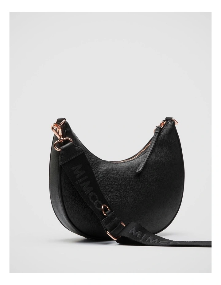 Mimco Classico Crescent Crossbody Bag In Black Rose Gold 6 Mimco Classico Crescent Crossbody Bag In Black Rose Gold - Image 4
