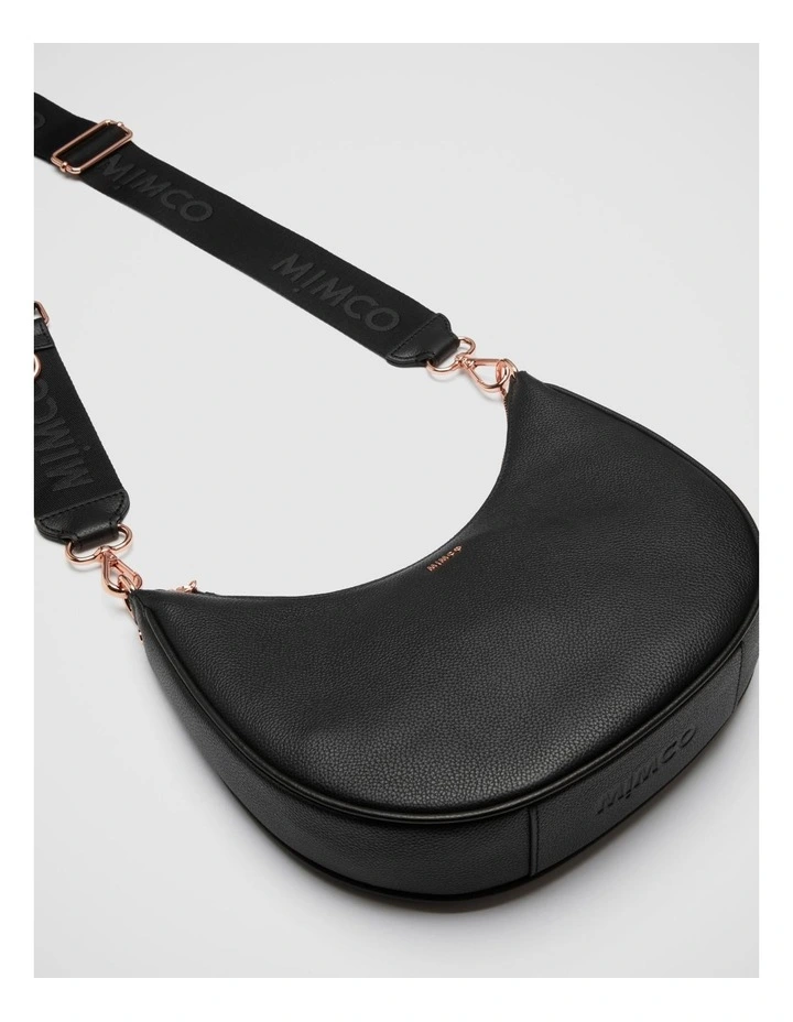 Mimco Classico Crescent Crossbody Bag In Black Rose Gold 7 Mimco Classico Crescent Crossbody Bag In Black Rose Gold - Image 5