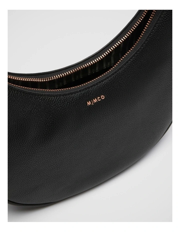 Mimco Classico Crescent Crossbody Bag In Black Rose Gold 8 Mimco Classico Crescent Crossbody Bag In Black Rose Gold - Image 6