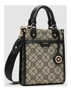 Mimco Mim-gram Mini Tote Bag In Black Light Gold