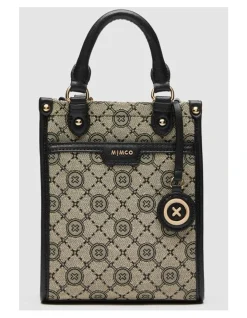 Mimco Mim-gram Mini Tote Bag In Black Light Gold 11 Mimco Mim-gram Mini Tote Bag In Black Light Gold -Mocha shop 982442530 3 720x928