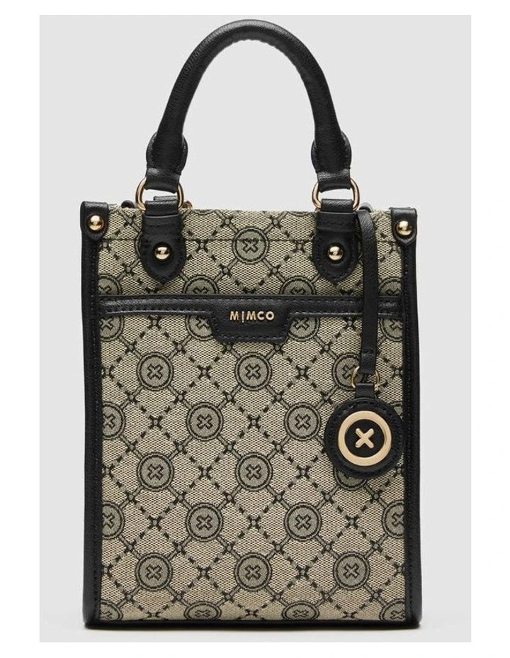 Mimco Mim-gram Mini Tote Bag In Black Light Gold 5 Mimco Mim-gram Mini Tote Bag In Black Light Gold - Image 3