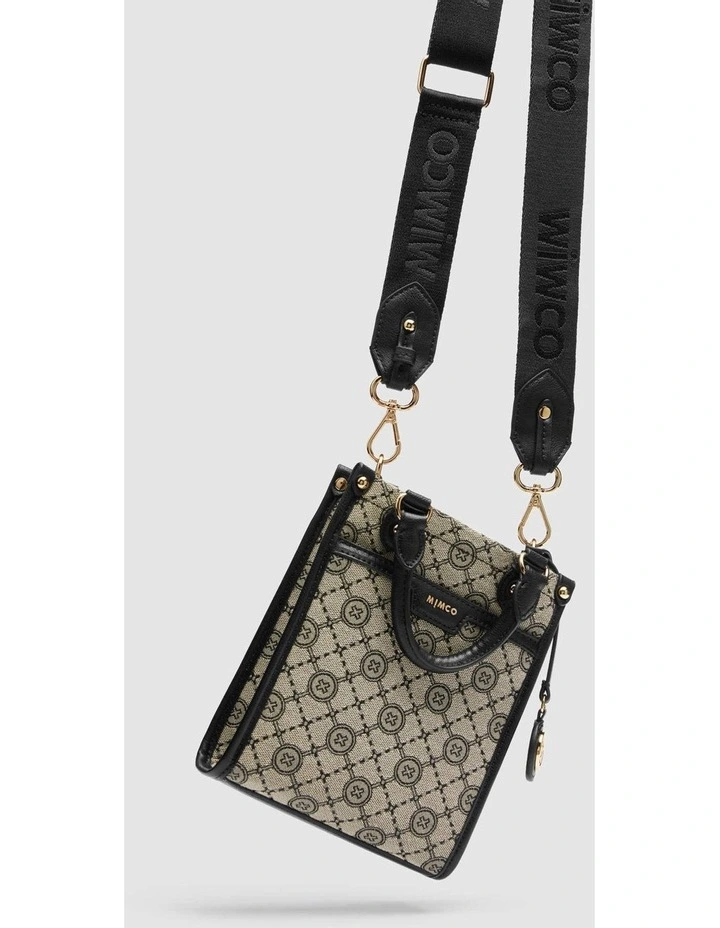 Mimco Mim-gram Mini Tote Bag In Black Light Gold 8 Mimco Mim-gram Mini Tote Bag In Black Light Gold - Image 6
