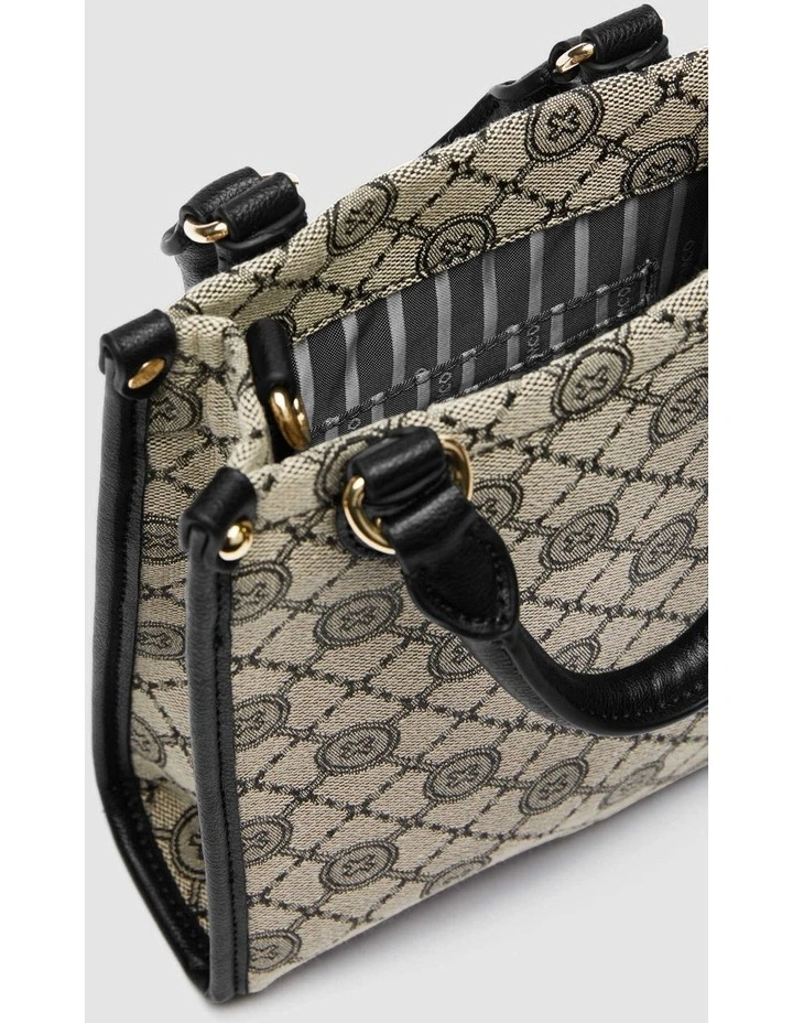 Mimco Mim-gram Mini Tote Bag In Black Light Gold 9 Mimco Mim-gram Mini Tote Bag In Black Light Gold - Image 7