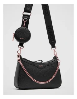 Mimco Jett Crossbody Bag In Black Rose Gold