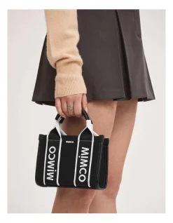 Mimco Stevie Micro Tote Crossbody Bag In Black White -Mocha shop 982444600 4 720x928