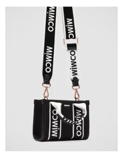 Mimco Stevie Micro Tote Crossbody Bag In Black White -Mocha shop 982444600 6 720x928