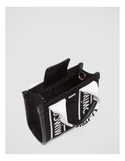 Mimco Stevie Micro Tote Crossbody Bag In Black White -Mocha shop 982444600 7 720x928