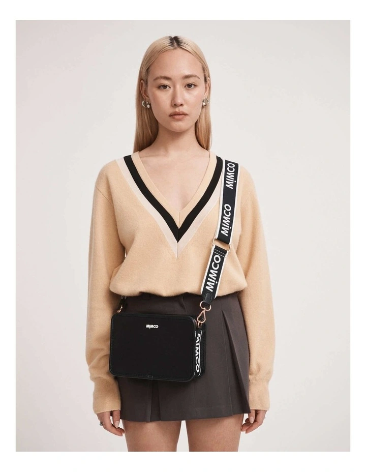 Mimco Stevie Crossbody Bag In Black White 6 Mimco Stevie Crossbody Bag In Black White - Image 4