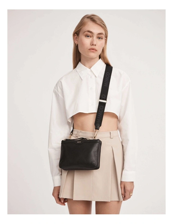 Mimco Jett Duo Crossbody Bag In Black Light Gold 4 Mimco Jett Duo Crossbody Bag In Black Light Gold - Image 2