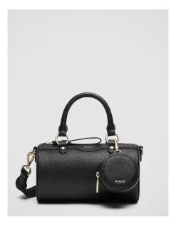 Mimco Jett Cylinder Crossbody Bag In Black Light Gold