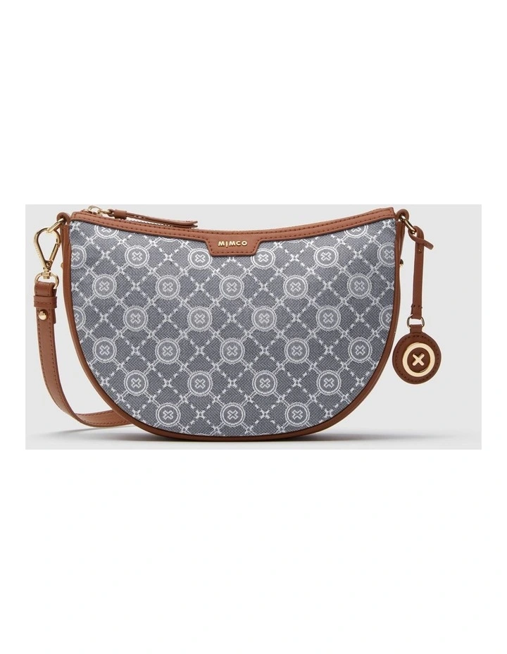 Mimco Mim-gram Crescent Crossbody Bag In Denim 3 Mimco Mim-gram Crescent Crossbody Bag In Denim