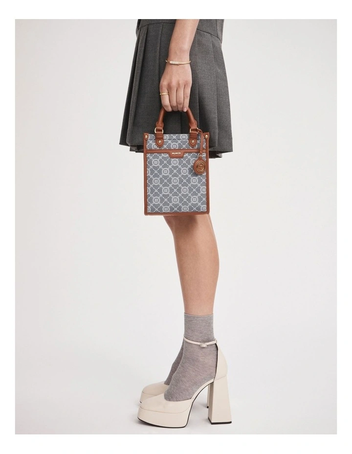 Mimco Mim-gram Mini Tote Bag In Denim 6 Mimco Mim-gram Mini Tote Bag In Denim - Image 4