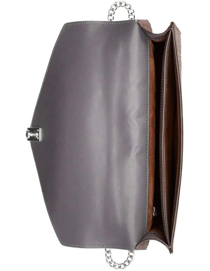 Polo Ralph Lauren Polo ID Croc-Embossed Suede Envelope Bag In Grey 6 Polo Ralph Lauren Polo ID Croc-Embossed Suede Envelope Bag In Grey - Image 4