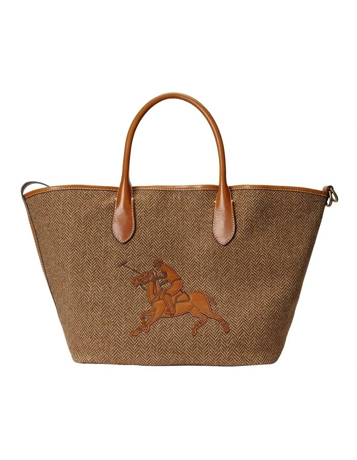 Polo Ralph Lauren Big Pony Medium Bellport Tote In Brown 3 Polo Ralph Lauren Big Pony Medium Bellport Tote In Brown