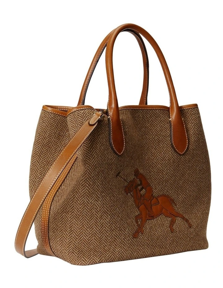 Polo Ralph Lauren Big Pony Medium Bellport Tote In Brown 4 Polo Ralph Lauren Big Pony Medium Bellport Tote In Brown - Image 2