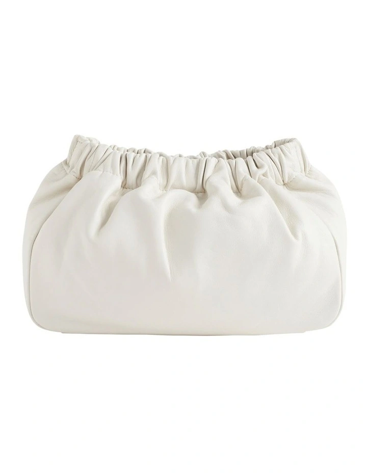 Seed Heritage Rouched Leather Clutch In Cream 3 Seed Heritage Rouched Leather Clutch In Cream