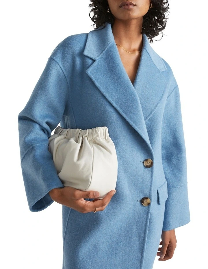 Seed Heritage Rouched Leather Clutch In Cream 4 Seed Heritage Rouched Leather Clutch In Cream - Image 2