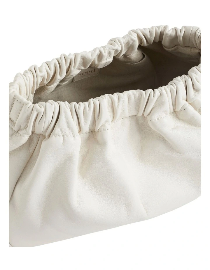 Seed Heritage Rouched Leather Clutch In Cream 6 Seed Heritage Rouched Leather Clutch In Cream - Image 4