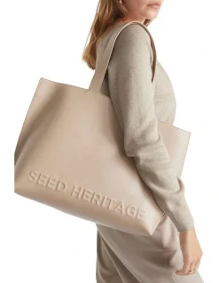 Seed Heritage Logo Detail Tote In Brown 8 Seed Heritage Logo Detail Tote In Brown -Mocha shop 984312640 984305440 2 720x928