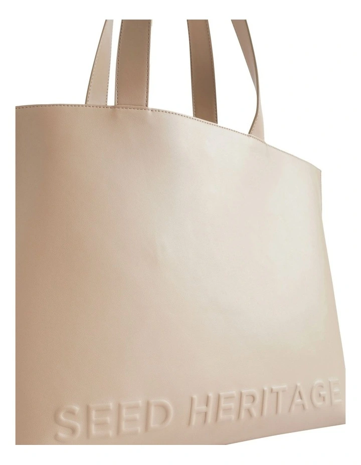 Seed Heritage Logo Detail Tote In Brown 6 Seed Heritage Logo Detail Tote In Brown - Image 4