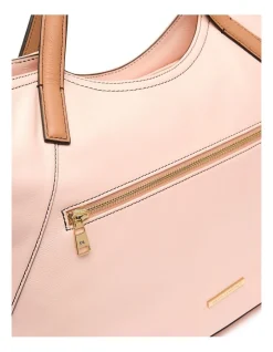 David Lawrence Novara Leather Tote Bag In Pink -Mocha shop 984828430 3 720x928