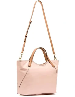 David Lawrence Novara Leather Tote Bag In Pink -Mocha shop 984828430 5 720x928