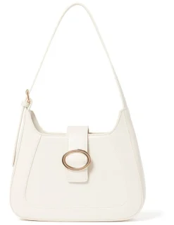 Forever New Tasha Buckle Shoulder Bag In White