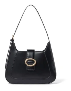 Forever New Tasha Buckle Shoulder Bag In Black