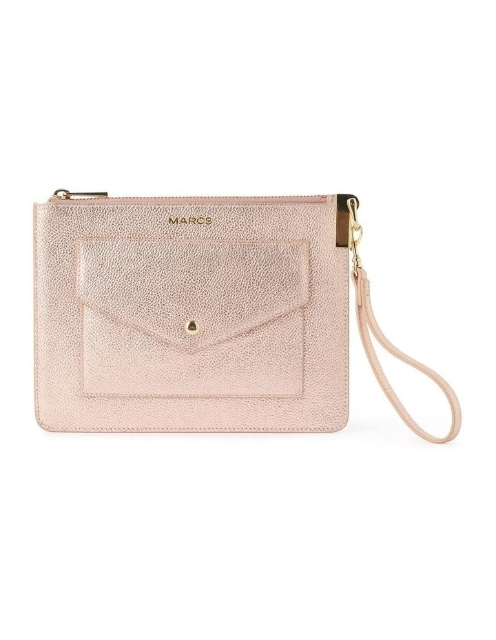 Marcs Kenedy Leather Pouch In Gold 3 Marcs Kenedy Leather Pouch In Gold